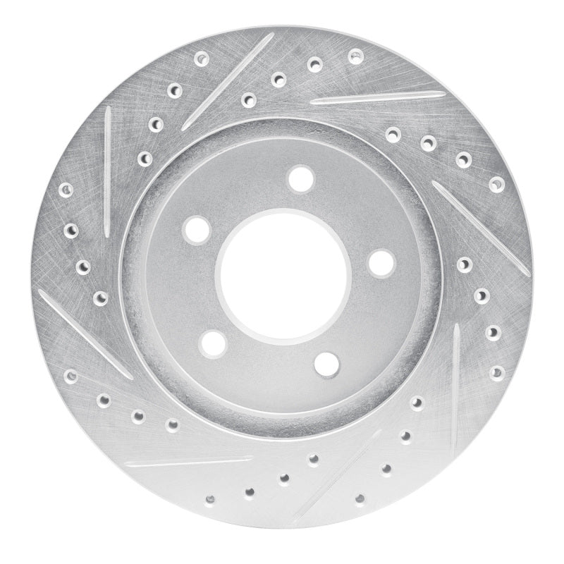 R1 Concepts R1 91-02 Chrysler Voyager Front Right Drilled & Slotted Silver Brake Rotor