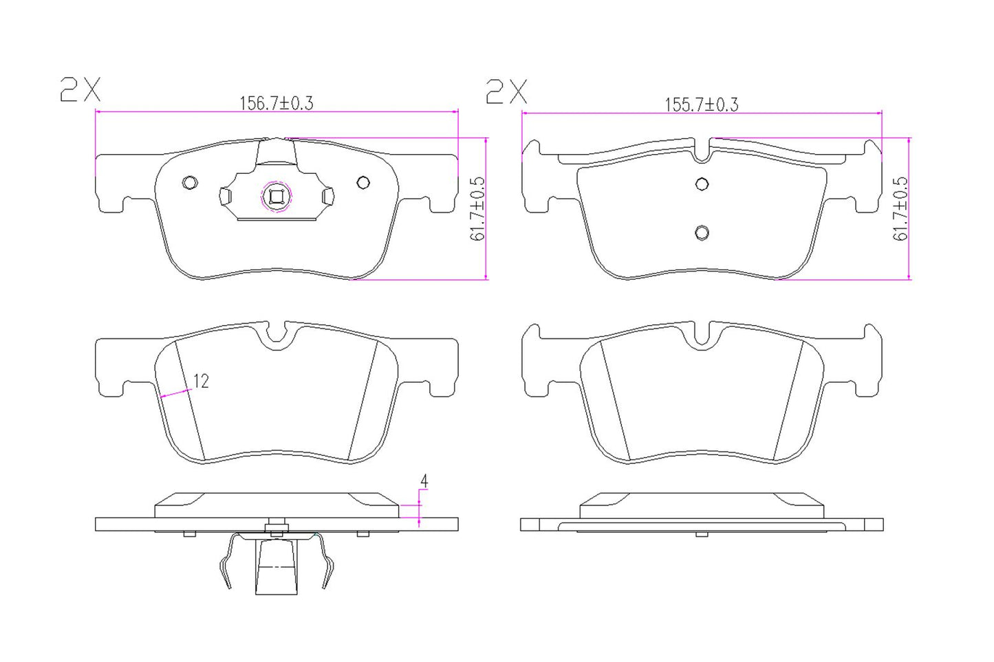 BOGAP B8210186 Brake Pad Set, Disc Brake | ML Performance Car Parts