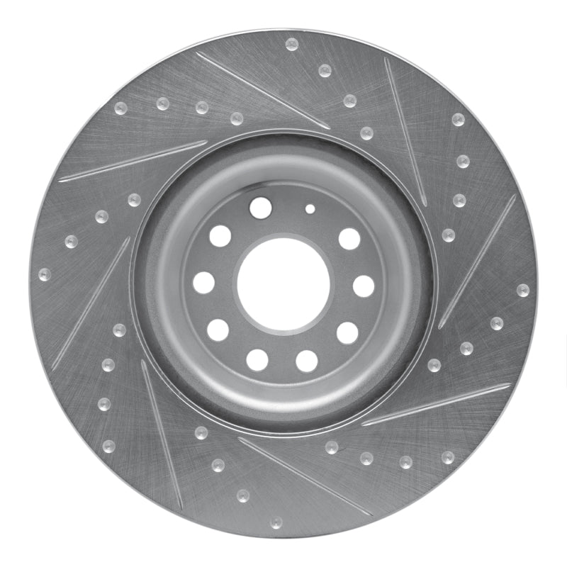 R1 Concepts R1 2012-2025 Audi S3 (USA/Canada) Front Left Drilled & Slotted Silver Brake Rotor