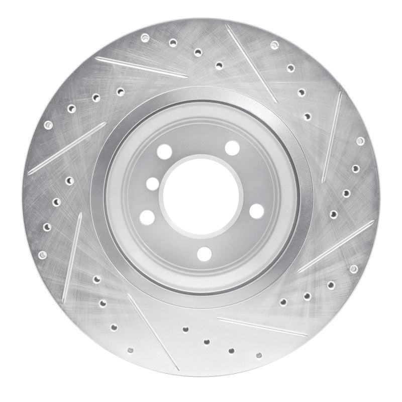 R1 Concepts R1 07-15 BMW 335XI Front Left Drilled & Slotted Silver Brake Rotor
