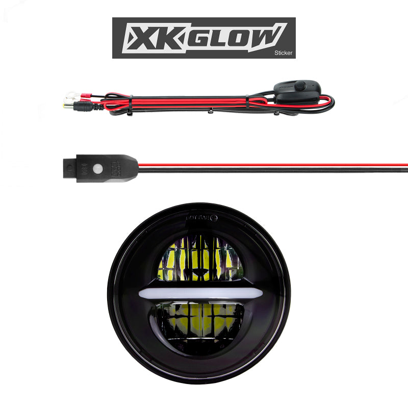 XKGLOW XK Glow Black Bezel 5.75in XKchrome LED headlight