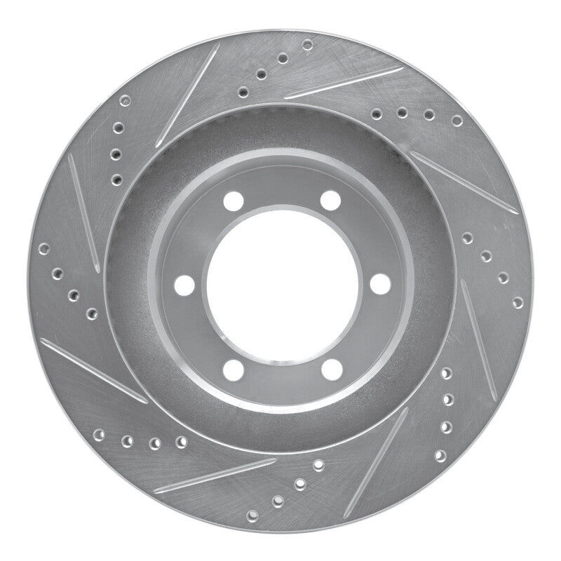 R1 Concepts R1 03-09 Lexus GX470 Front Right Drilled & Slotted Silver Brake Rotor