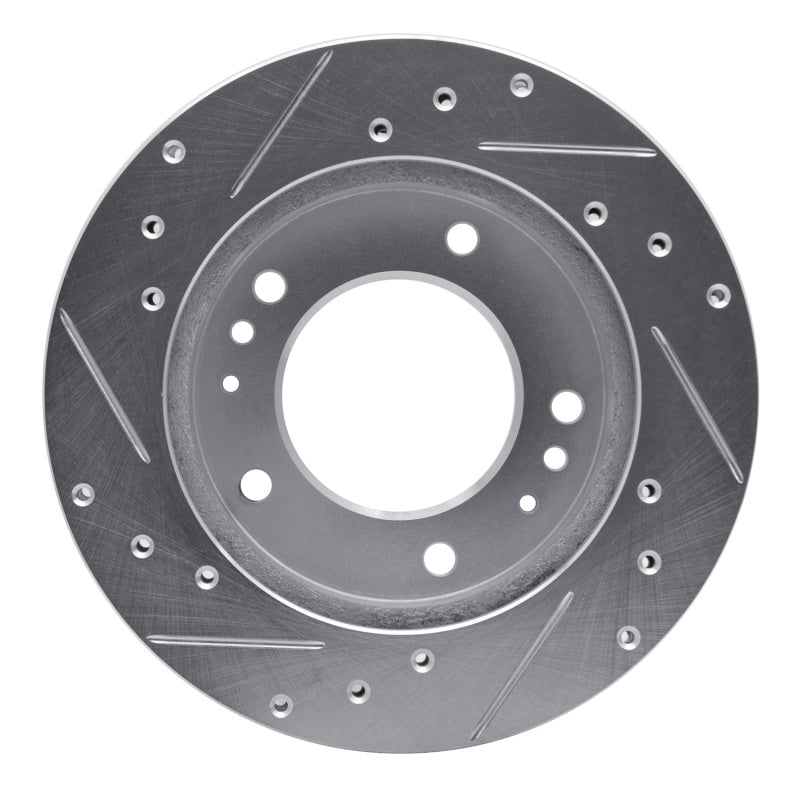 R1 Concepts R1 2006-2015 Jaguar XJR Rear Right Drilled & Slotted Silver Brake Rotor