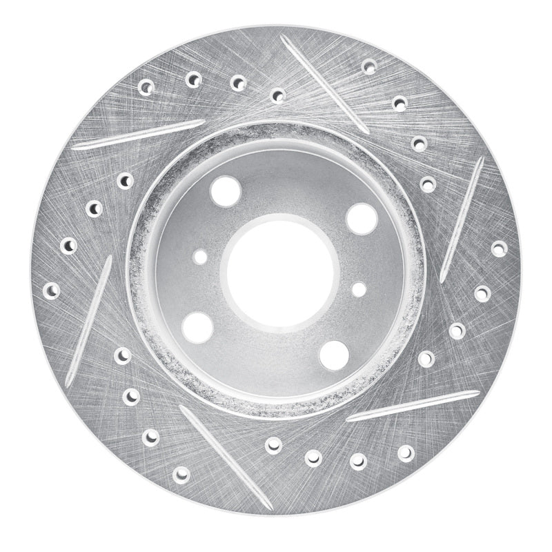 R1 Concepts R1 88-92 Geo Prizm Front Left Drilled & Slotted Silver Brake Rotor