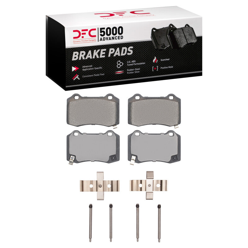 DFC 08-20 Dodge Challenger SRT-8 Rear 5000 Advanced Low Metallic Brake Pads and Hardware Kit