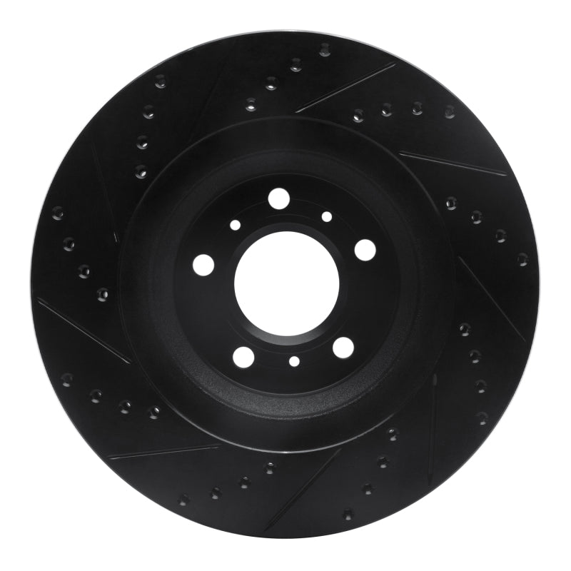 R1 Concepts R1 06-16 Buick Lucerne Front Right Drilled & Slotted Black Brake Rotor