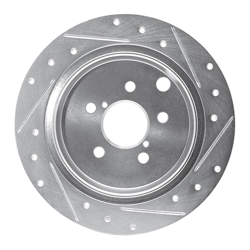 R1 Concepts R1 12-23 Subaru Crosstrek Rear Left Drilled & Slotted Silver Brake Rotor