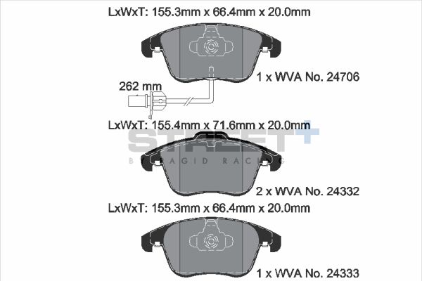 PAGID Racing T8090SP2001 STREET+ Brake Pads