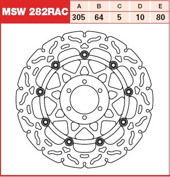 TRW MOTO MSW282RAC Brake Disc