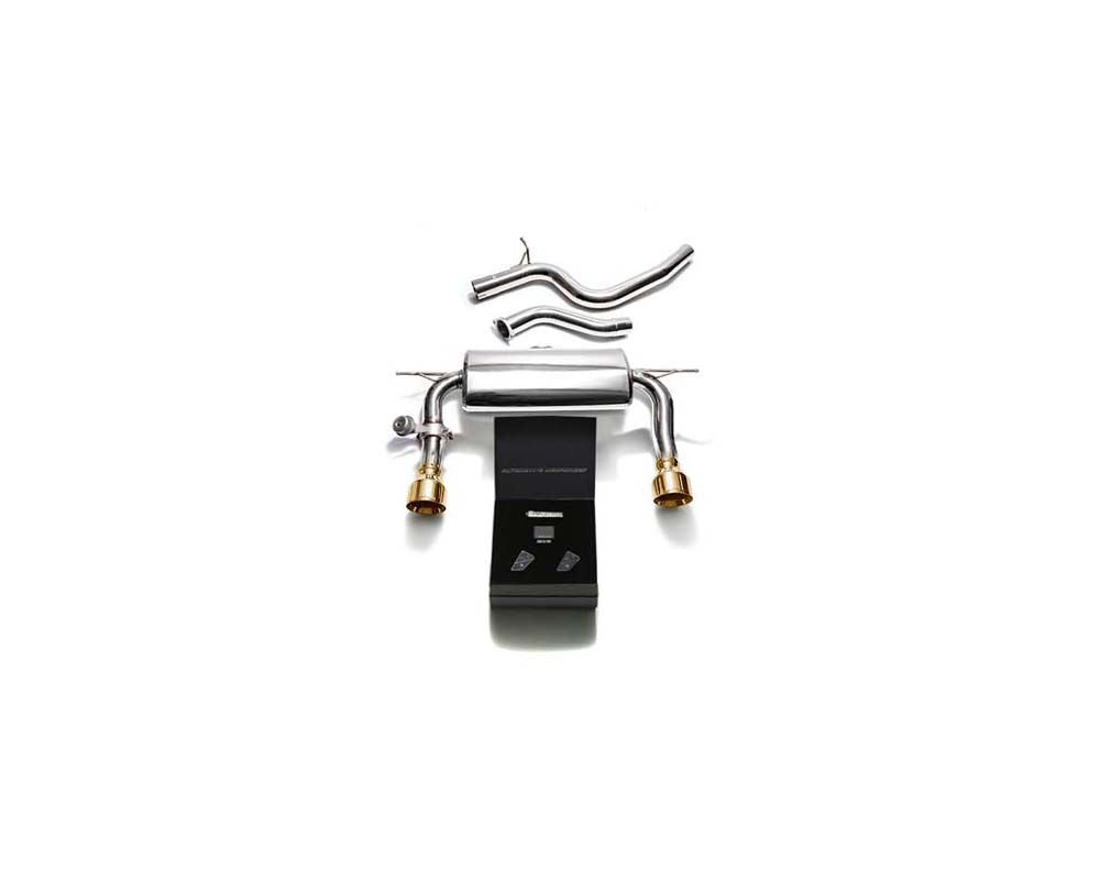 Armytrix Valvetronic Exhaust System Audi TT MK3 8S with Dual Gold Tips