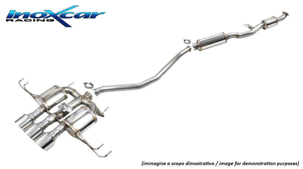 InoXcar CATBACK.HOCI.14.114R Honda Civic FL5 Direct Central Pipe + Rear Silencer With Central En Pipe 3 X Diam. 114 Racing + Valve Assembly With Original Electric Engine 1 | ML Performance UK Car Parts