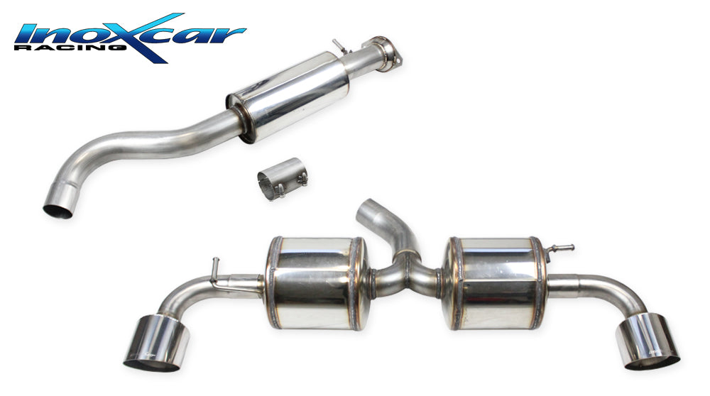 InoXcar CATBACK.TOYA.09.114R Toyota Yaris GR 1.6 Central Pipe With Silencer + Adapter + Rear With 2 Silencers With End Pipe Diam. 114 Racing R+L 1 | ML Performance UK Car Parts