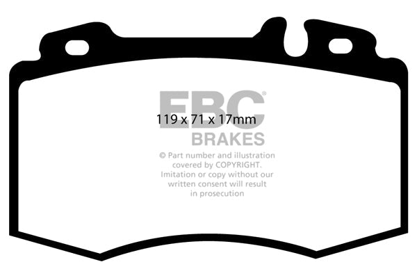 EBC Mercedes-Benz W203 CL203 C209 R171 Yellowstuff 4000 Series Front Sport Brake Pads & Slotted And Dimpled Sport Discs Kit - Brembo Caliper (Inc. C320, E300, S320 & SL280) | ML Performance UK