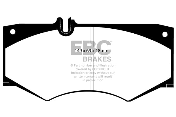 EBC Mercedes-Benz W463 Yellowstuff 4000 Series Front Sport Brake Pads & Premium OE Replacement Plain Discs Kit - Perrot Caliper (Inc. G320, G300, G36 AMG & G55 AMG) | ML Performance UK