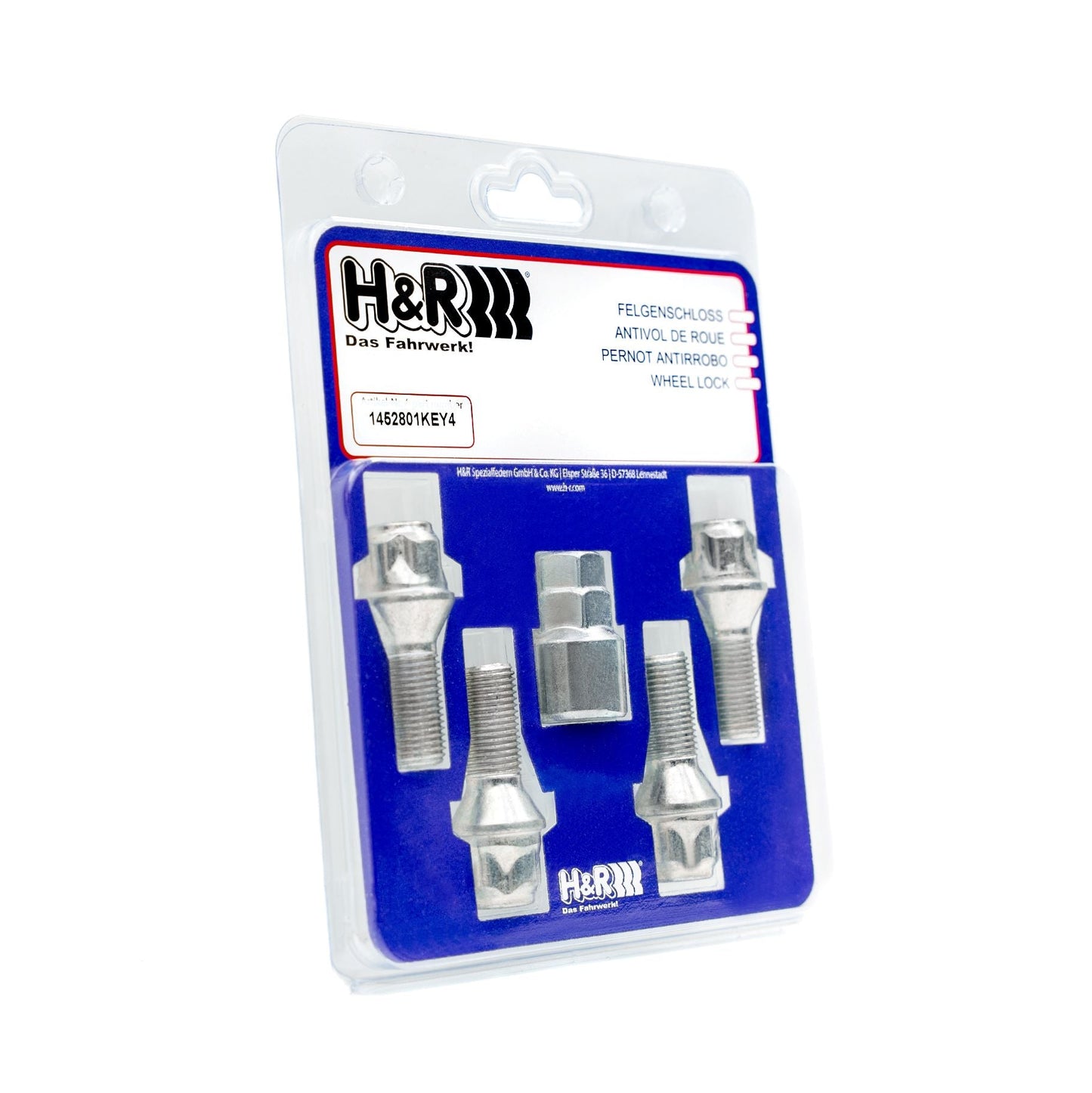 H&R 14252801KEY4 Wheel-Lock set M14 taper head 60°