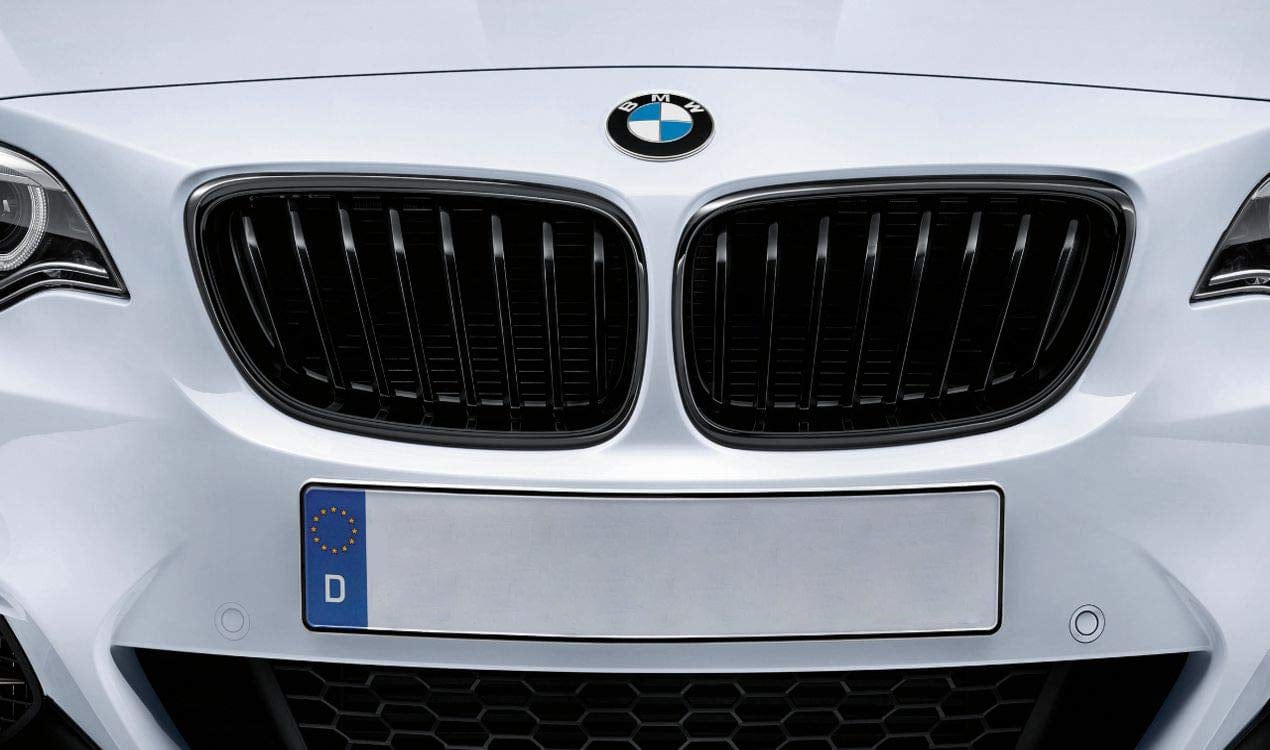 Schwarz Glänz Frontgrill Kühlergrill Einzelsteg Niere für BMW 2er F22 F23  F87 M2 fg8 – SpeedyParts