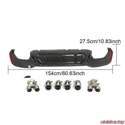 Vivid Racing VR-G30G540-610 VR Aero Carbon Fiber Rear Diffuser for M Package BMW 5 Series G30 M Sport Sedan 2017-2020