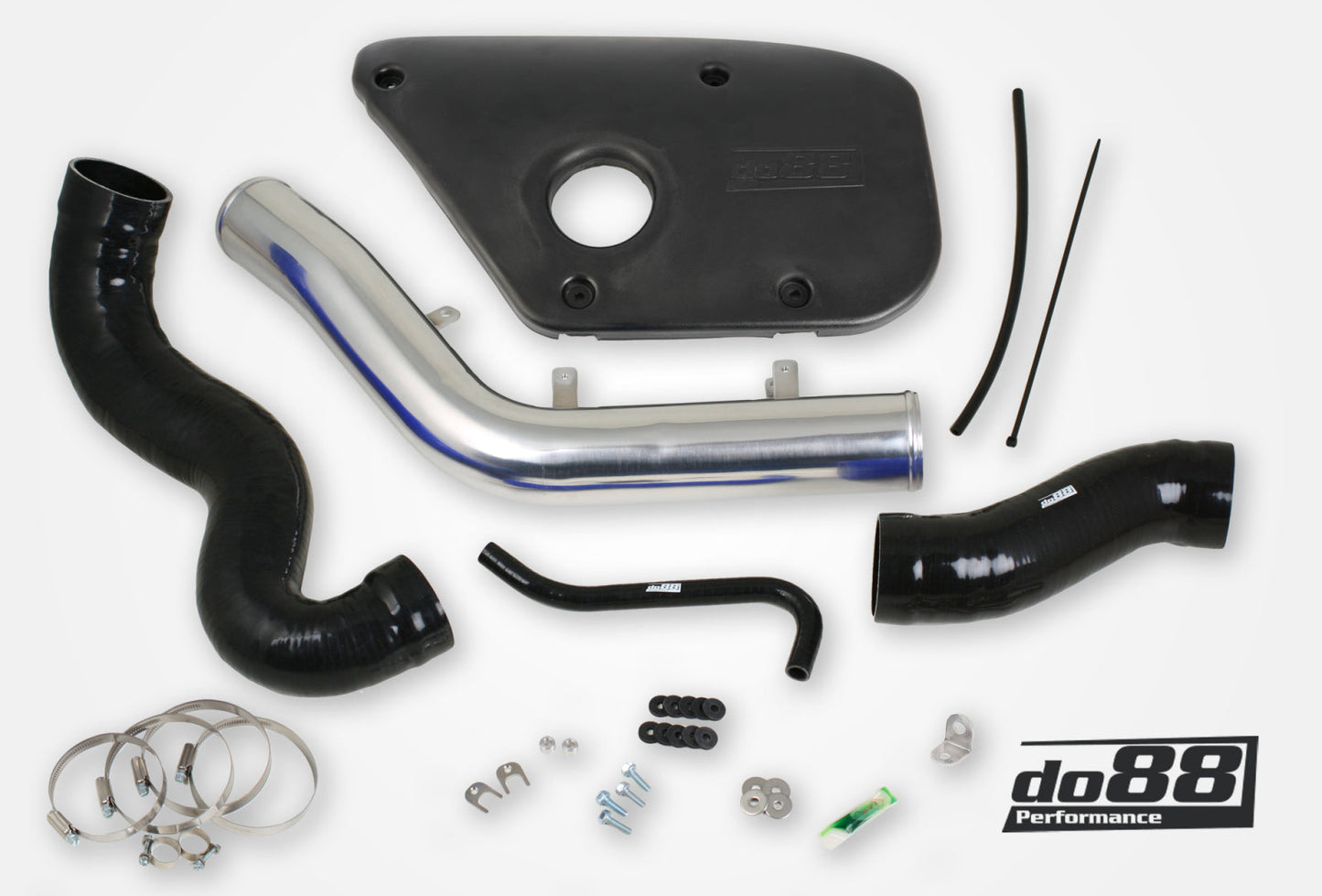 DO88 IR-120-PE-S Volvo S60 V60 V70 T6 Inlet pipe, Black hoses, Plastic cover