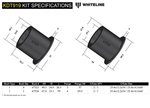 Whiteline KDT919 Differential Mount Bushing