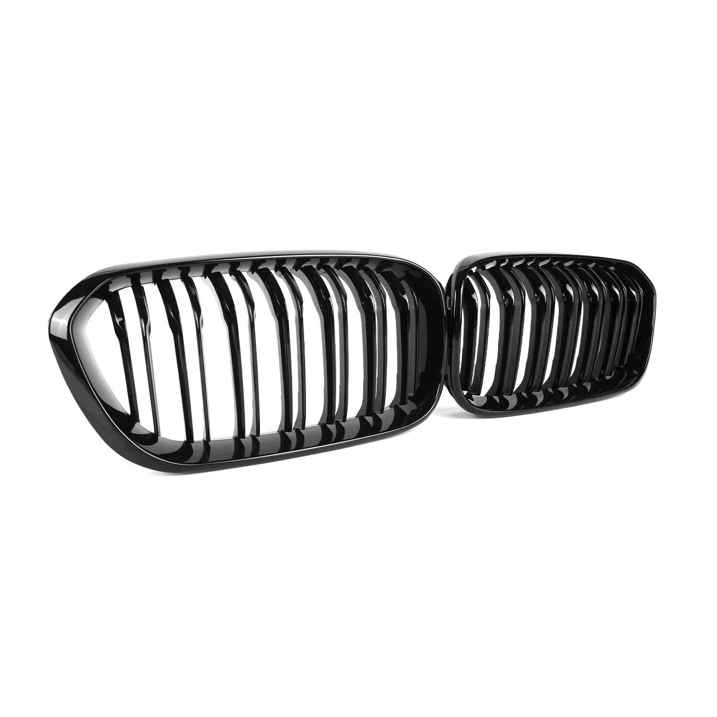 MHCB-F20F21-GB-FG002 BMW 1 Series LCI Double Slat Front Grilles In Gloss Black (F20/F21) | ML Performance Car Parts
