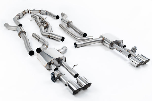 Milltek SSXAU1060 Audi Resonated Cat-Back System (Twin 80mm) With GT-115 Polished Trims (Inc. S8)