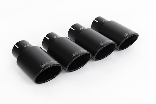 Milltek SSXAU1102 Audi Cat Back Non-Resonated (Louder) With Quad Cerakote Black Oval Trims (Inc. S4)