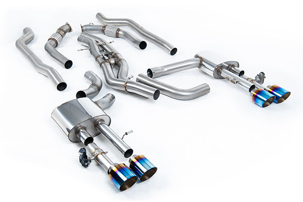 Milltek SSXAU951 Audi Non-Resonated (Louder) OPF/GPF Back System (Twin 80mm) With GT-115 Burnt Titanium Trims (Inc. S8)