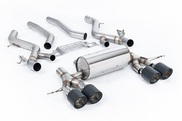 Milltek SSXBM1285 BMW OPF/GPF Back With Centre Resonator Bypass & Jet-115 Carbon Trims (Oe