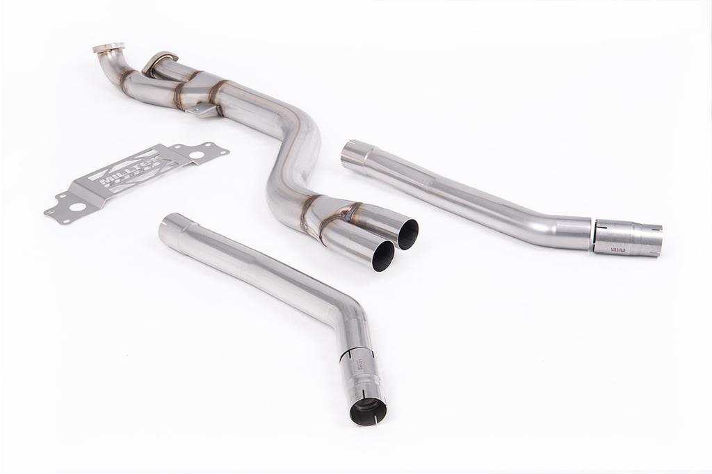 MillTek-SSXBM1329-Secondary Catalyst Bypass Single Mid Pipe 102mm - Non Resonated to OE Axle Back Only | ML Performance Car Parts
