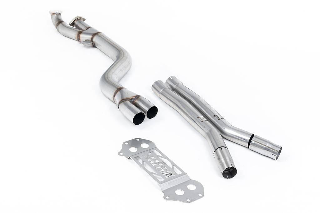 MillTek-SSXBM1339-Secondary Catalyst Bypass Single Pipe 102mm - Non Resonated to OE Axle Back Only | ML Performance Car Parts