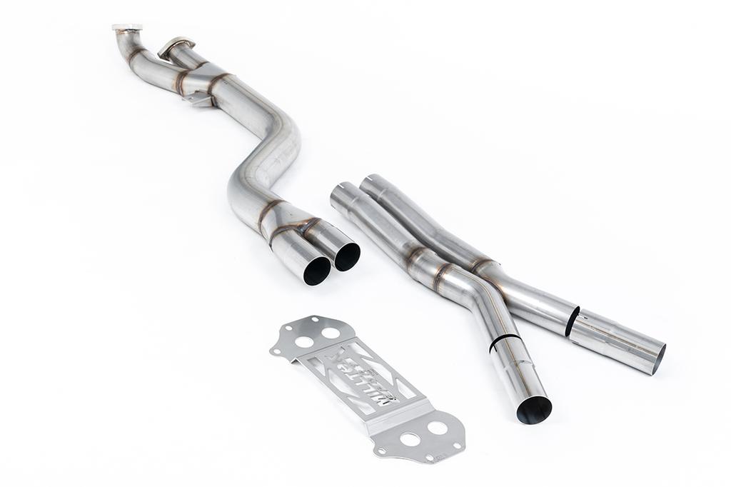 MillTek-SSXBM1341-Secondary Catalyst Bypass Single Pipe 102mm - X Pipe to Milltek Axle Back Only | ML Performance Car Parts