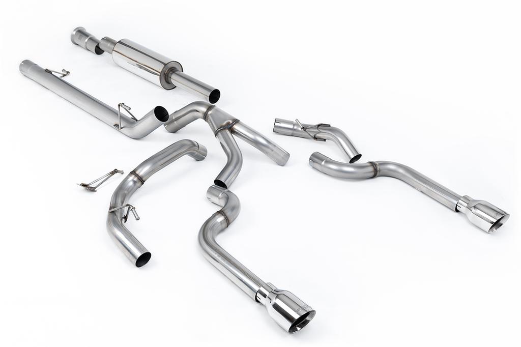 MillTek-SSXFD476-Cat-back Dual Outlet (Non Tremor Models) - Road Resonated with 2 x GT-100 Polished Tips | ML Performance Car Parts