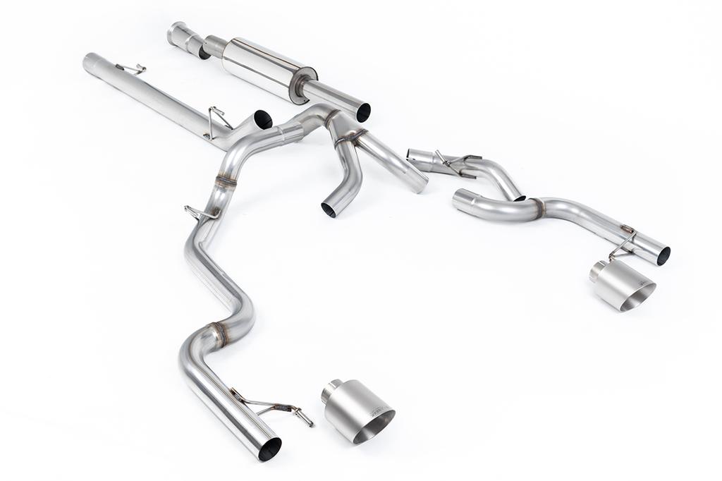 MillTek-SSXFD494-Cat-back Dual Outlet - Road Resonated with GT-115 Brushed Titanium Tips | ML Performance Car Parts