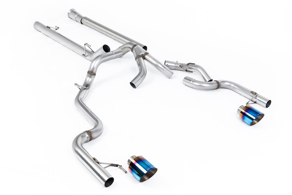 MillTek-SSXFD499-Cat-back Dual Outlet - Race Non-Resonated (Louder) with GT-115 Burnt Titanium Tips | ML Performance Car Parts