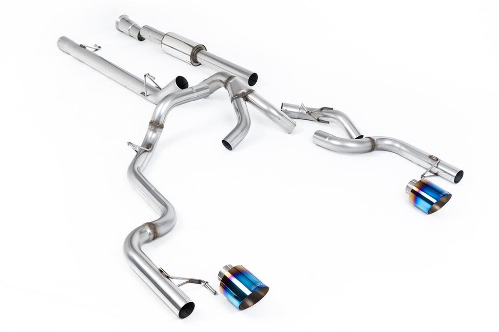 MillTek-SSXFD503-Cat-back Dual Outlet - Race Part-Resonated (Louder) with GT-115 Burnt Titanium Tips | ML Performance Car Parts