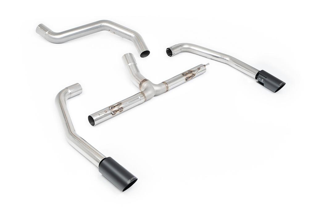 MillTek-SSXINE119-Particulate Filter-back Non Resonated (Louder) Premium GT-90 Cerakote Black Tips with Hidden Clamps | ML Performance Car Parts