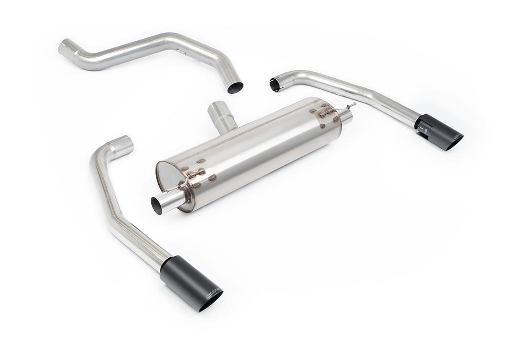 MillTek-SSXINE126-Particulate Filter-back Resonated Premium GT-90 Cerakote Black Tips with Hidden Clamps | ML Performance Car Parts