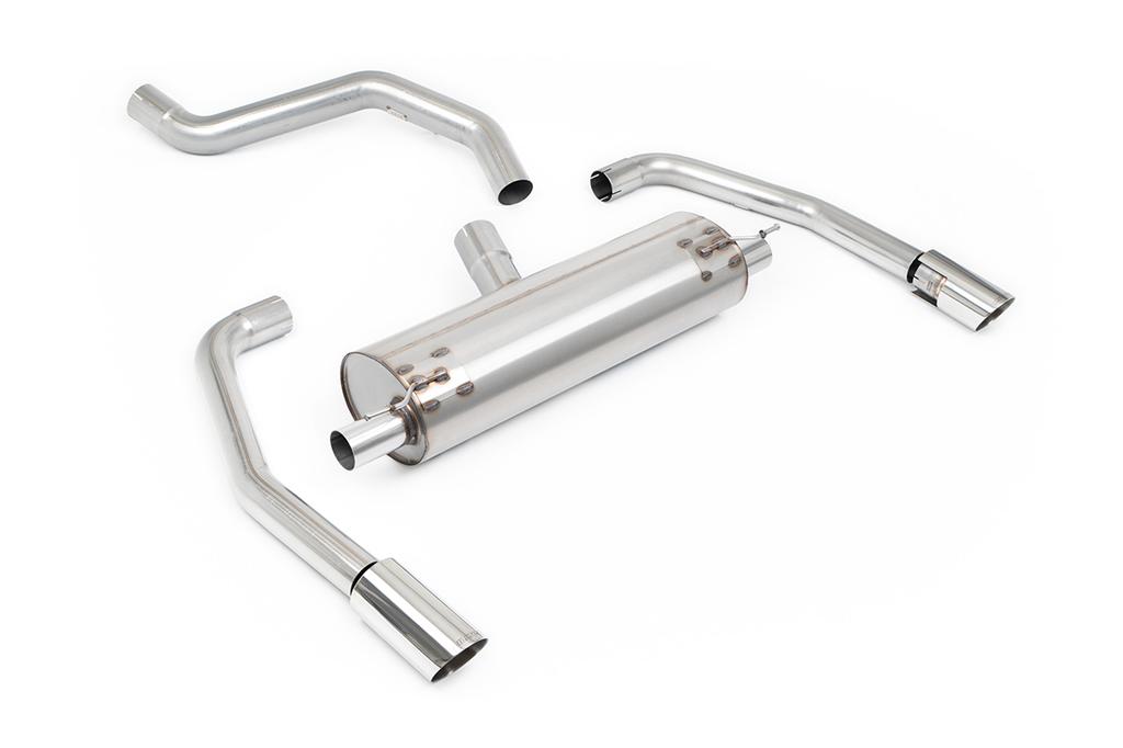 MillTek-SSXINE127-Particulate Filter-back Resonated Premium GT-90 Polished Tips with Hidden Clamps - Requires OE System to be cut | ML Performance Car Parts