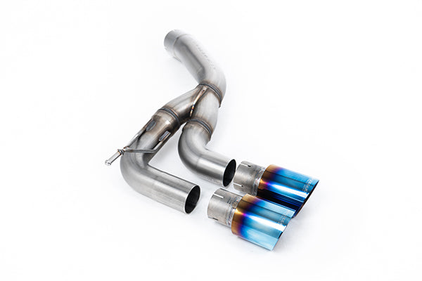 Milltek SSXLR166 Land Rover / Range Rover Rear Silencer with Twin GT-90 Burnt/Blue Titanium Trims (Inc. Defender)