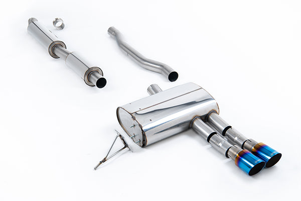 Milltek SSXM489 New Mini Cat-Back Resonated Burnt/Blue Titanium Tips