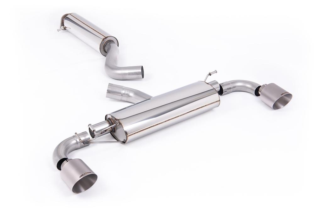 MillTek-SSXTY202-Particulate Filter-back 3' / 76mm Resonated OPF/GPF Back System with GT-115 Brushed Titanium Trims - ECE Approved | ML Performance Car Parts