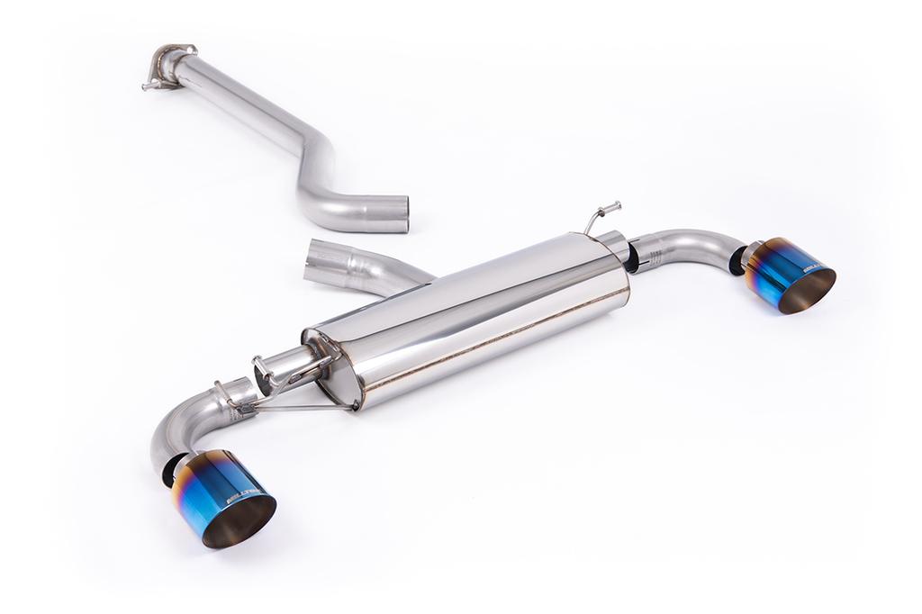MillTek-SSXTY208-Particulate Filter-back 3' / 76mm Non-Resonated (Louder) OPF/GPF Back System with GT-115 Burnt/Blue Titanium Trims | ML Performance Car Parts
