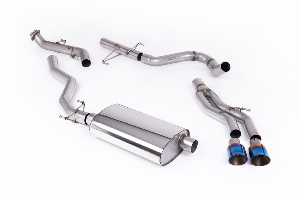 MillTek-SSXTY220-Cat-back Non-Resonated (Louder) Catback with 2 x GT-100 Burnt/Blue Titanium Tips | ML Performance Car Parts