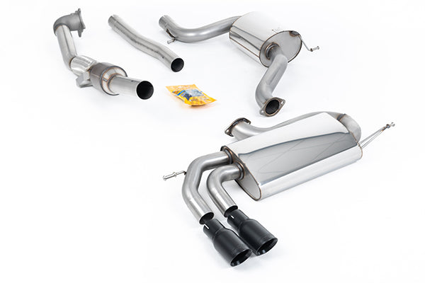 Milltek SSXVW276 Volkswagen 3-Inch Race System - Resonated (Quieter) - Cerakote Black Tips (Inc. Golf)