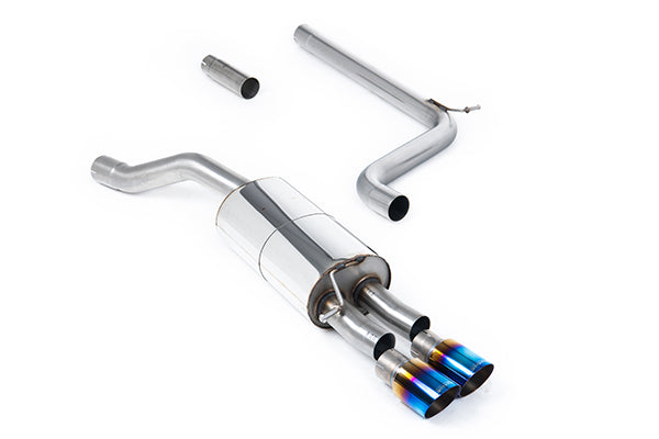 Milltek SSXVW736 Volkswagen GPF/OPF Back System With Burnt/Blue Titanium GT-90 Trims (Inc. Polo)