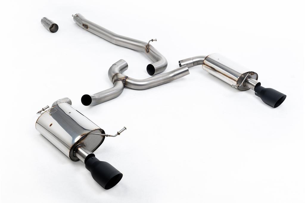 MillTek-SSXVW748-Cat-back Non-Resonated (Louder) with Cerakote Black GT-100 Trims | ML Performance Car Parts