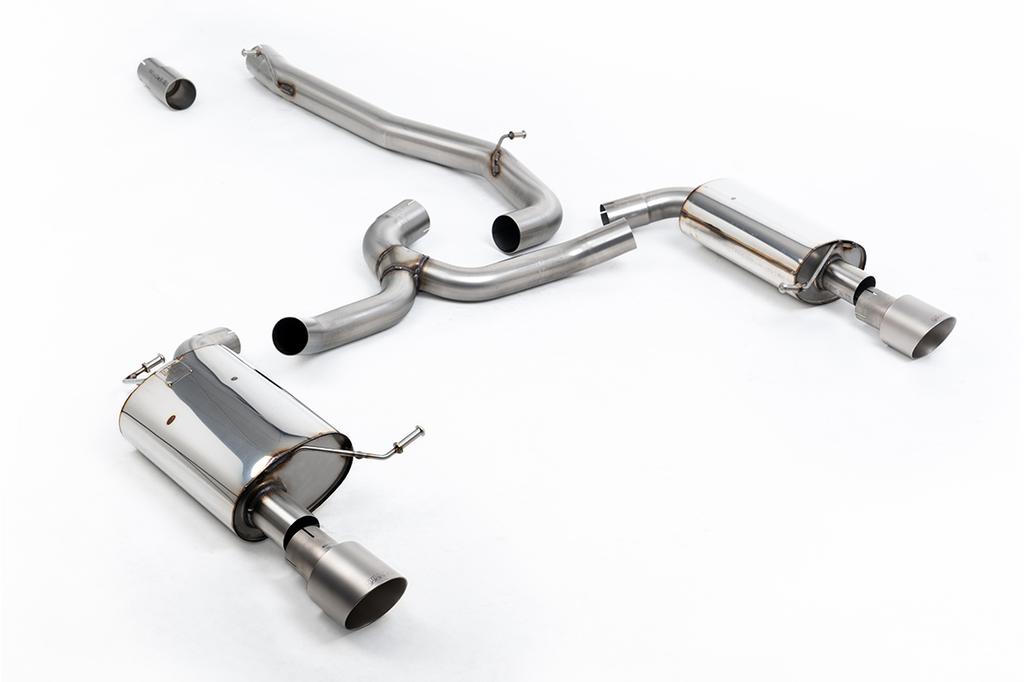 MillTek-SSXVW749-Cat-back Non-Resonated (Louder) with Titanium GT-100 Trims | ML Performance Car Parts