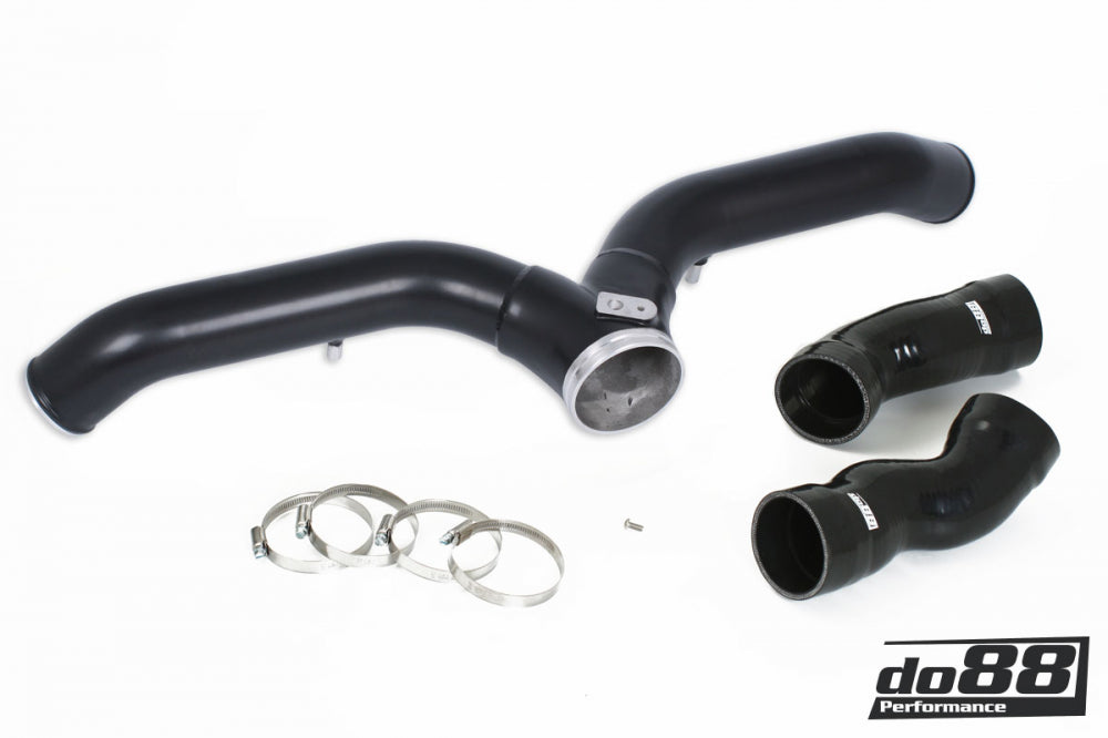 DO88 TR-140SV-OEM Porsche 997.1 Turbo Y-Pipe, Black for OEM IC
