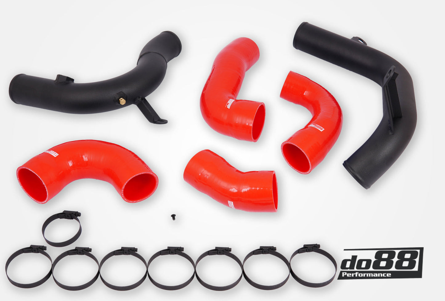 DO88 TR-340-do88-2-R VAG 2.0 TSI EA888 Gen4 (245hp) IC Pressure pipes, Red hoses