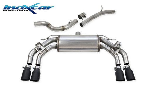 InoXcar VALV.FORM.02.90CBLACK Cupra Formentor VZ 2.0 Direct Central Pipe + Rear Silencer With End Pipe 2 X Diam. 90 Racing Black Ceramic Dx+Sx + Valves Assembly With Original Electric Engines 1 | ML Performance UK Car Parts